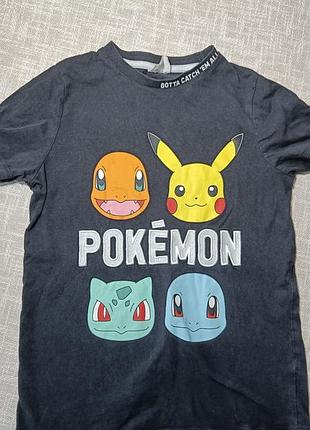 Черная футболка pokemon. футболка pokemon 9-10 лет