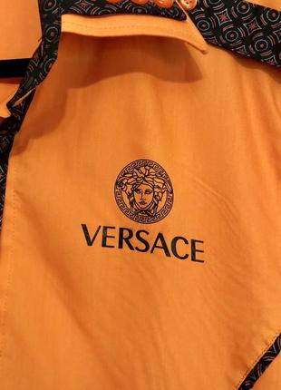 Жовтогаряча сорочка versace з короткими рукавами