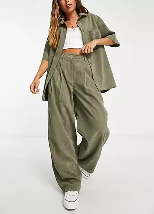 Широкі вельветові брюки asos р.14
