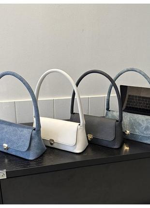 Жіноча сумка/сумка багет/маленька сумка на плече/графітовий колір