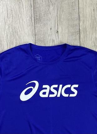 Asics футболка l размер спортивная синяя с принтом3 фото