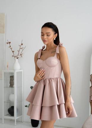 Сукня святкова жіноча корсетна зі шнурівкою з чашками push-up з пишною спідницею з...