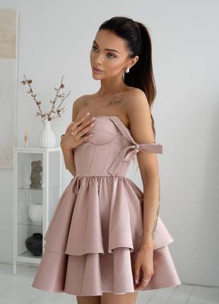 Сукня святкова жіноча корсетна зі шнурівкою з чашками push-up з пишною спідницею з...