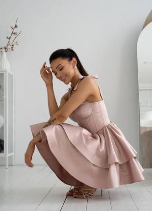 Сукня святкова жіноча корсетна зі шнурівкою з чашками push-up з пишною спідницею з...