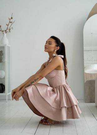 Сукня святкова жіноча корсетна зі шнурівкою з чашками push-up з пишною спідницею з...