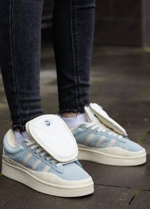 Кроссовки adidas campus x bad bunny blue white2 фото