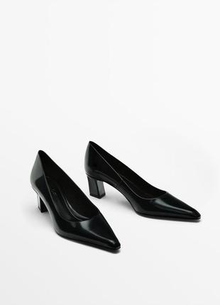 Кожаные лодочки,туфли massimo dutti