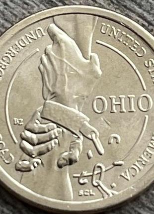 Монета сша 1 доллар 2023 огайо - подземная железная дорога. американские инновации"