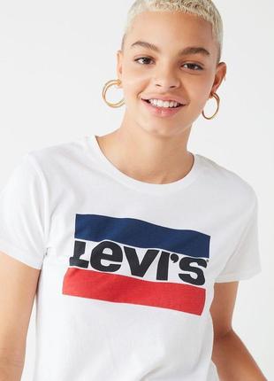 Женская оригинальная белоснежная футболка levis the perfect tee 36/s
