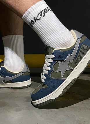 Новинка! нереально крутые кеды 🔥 bape a bathing ape bape sk8 sta army ✅