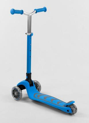 Самокат дитячий триколісний "best scooter", складане алюмінієве кермо, 4 колеса pu з підсвіткою d=12см3 фото