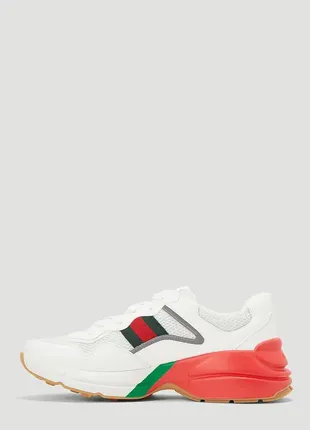 Фирменные белые кроссовки  gucci rhyton сникерсы кеды5 фото