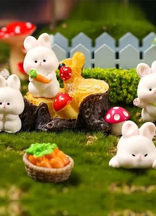 Фигурка заяц, пасхальный заяц, декор, флорариум, топпер, кукольный домик, а авто4 фото