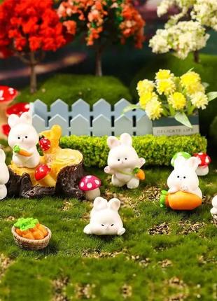 Фигурка заяц, пасхальный заяц, декор, флорариум, топпер, кукольный домик, а авто2 фото