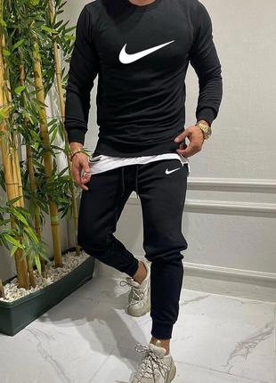 Мужской спортивный костюм mens nike свитшот + штаны | осенний комплект кофта + штаны без капишона