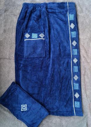Красивый подарочный набор для сауны и бани - махровое полотенце и удобный килт на подарок мужчине1 фото