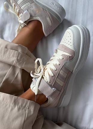 Adidas forum low “light pink/white”7 фото