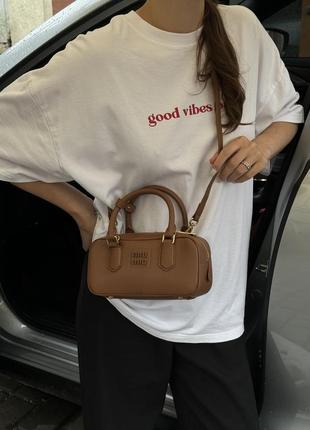 Сумка женская в стиле miumiu arcadie leather bag brown10 фото