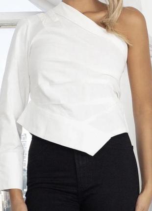 Льняна сорочка топ на одне плече zara