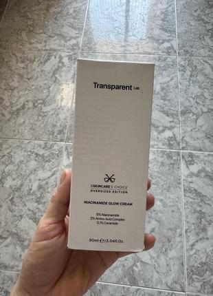 Освітлюючий крем-гель для обличчя transparent lab niacinamide glow cream 90мл