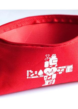 Плотная сумочка для хранения лекарств 11*18 см (красный)4 фото