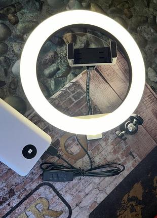 Кольцевая светодиодная led лампа yq 26 cm, крепление под штатив/телефон