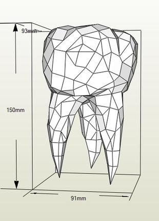 Paperkhan сборная модель фигура пазл человек зуб паперкрафт papercraft подарок сувернир игрушка конструктор