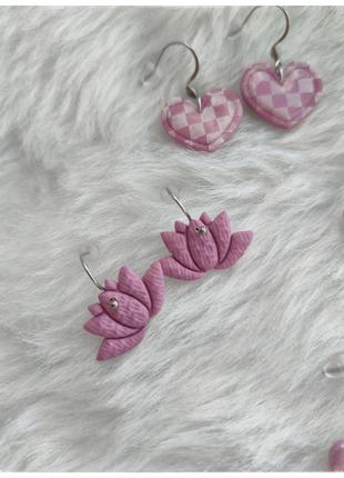 🩰 сережки лотуси нержавіюча сталь 🇺🇦 handmade
