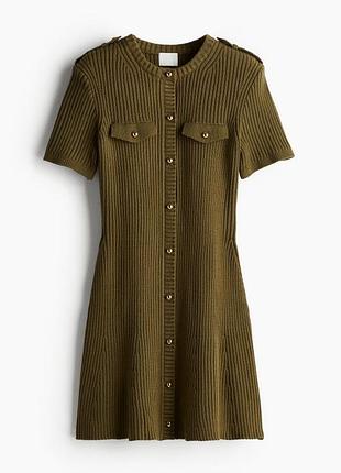 Платье платье вязаное хаки женское h&m hm 1247018002 оригинал ✅ xxs xs s m l xl xxl