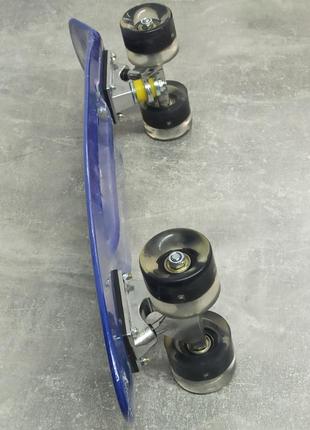 Скейт пенни борд "best board" синий с антискользящей поверхностью, колёса светятся3 фото