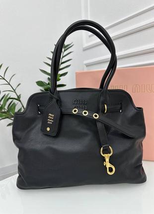 Роскошная кожаная сумка в стиле miu miu люкс