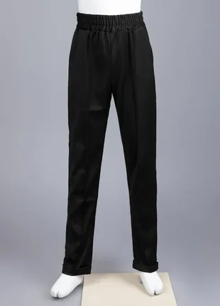 Брюки для девочек 2623 для школы школьные черные на резинке