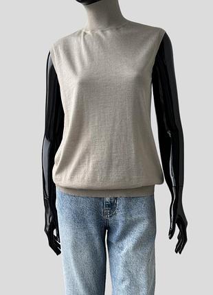 Кашеміровий светр безрукавка з високим коміром giorgio armani італія водолазка гольф кашемір