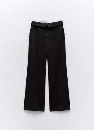 Брюки с двойным поясом zara xs. l.