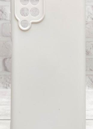 Уценка !!!! чехол silicone case box для samsung galaxy m12 / m125 бампер с микрофиброй белый (уценка)