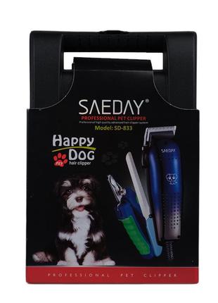 Машинка для стрижки тварин saeday sd-833 professional pet clipper машинки для стрижки собак (набори для грумінгу)5 фото