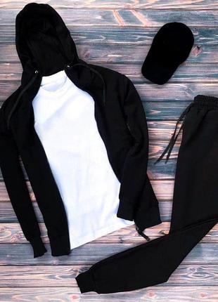 Чоловічий однотонний спортивний костюм на осінь | базовий спортивний костюм бавовняний одяг на осінь