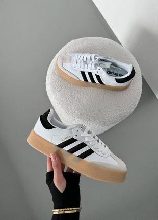 Женские кроссовки adidas womens samba crystal black адидас самба белого с черными цветами