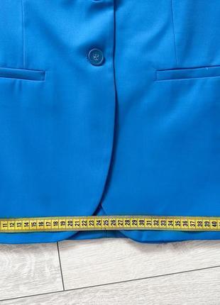 Однобортный жакет яркий синий h&amp;m женский трендовый стильный базовый пиджак6 фото