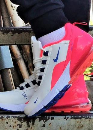 Кроссовки n!ke 270 женские белые кожаные (размеры: 36,37,38,39)