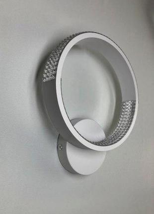 Светодиодный настенный светильник бра luminaria akrilika round 17w 1r on/off white/clear