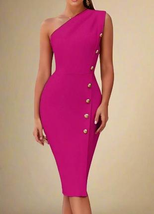 Bodycon, розкішна сукня міді по фігурі в рожевому кольорі