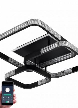 Потолочный светодиодный светильник luminaria akrilika square 130w 4s black с пультом ду