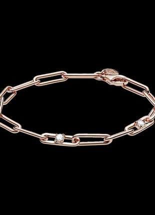 Срібний браслет pandora з ланок із камінчиками rose 589177c01 18