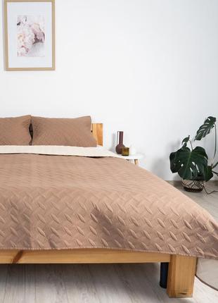 Покривало теп "vintage" 180*240 см 1шт наволочка 50*70 см 1шт капучино/вінтаж