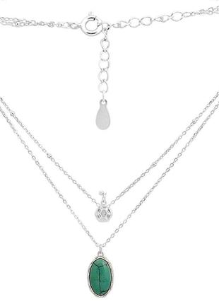 Серебряное колье ogosilver с бирюзой, вес изделия 5,04 гр (2160137) 450500 размер