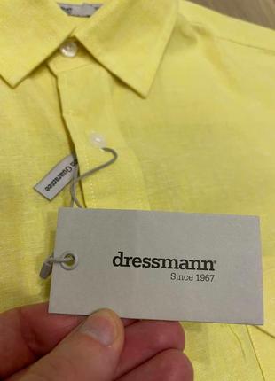 Акция 🎁 новая стильная льняная рубашка dressmann желтого цвета zara h&amp;m4 фото