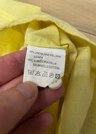 Акция 🎁 новая стильная льняная рубашка dressmann желтого цвета zara h&amp;m6 фото