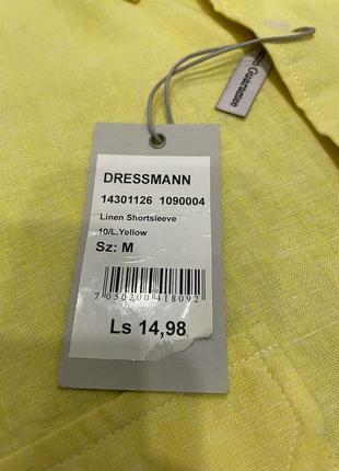 Акция 🎁 новая стильная льняная рубашка dressmann желтого цвета zara h&amp;m3 фото
