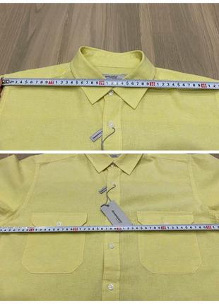 Акция 🎁 новая стильная льняная рубашка dressmann желтого цвета zara h&amp;m8 фото